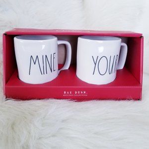 NWT Rae Dunn YOURS & MINE Mugs - 2pc Set